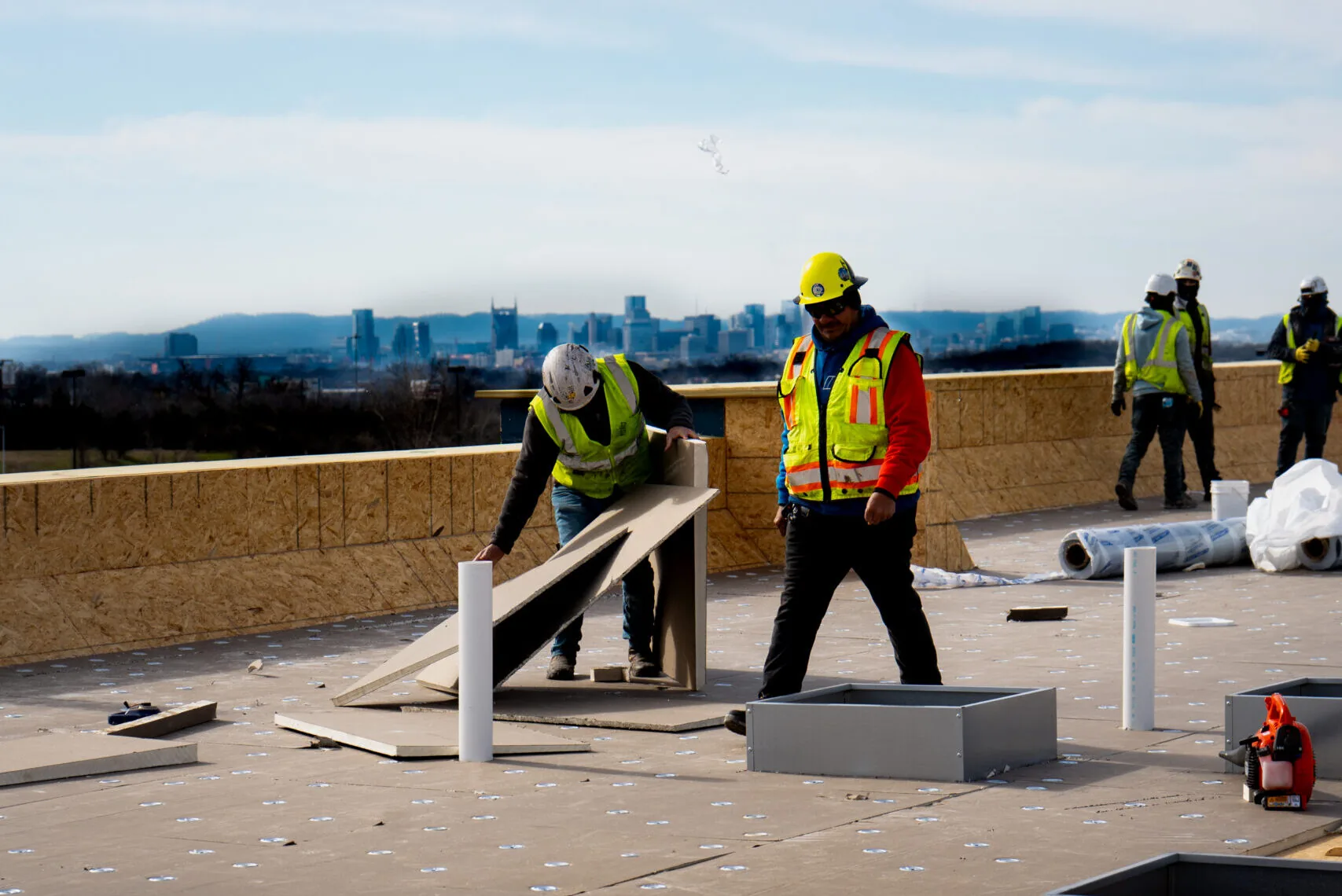 Austermiller crew working on a roof